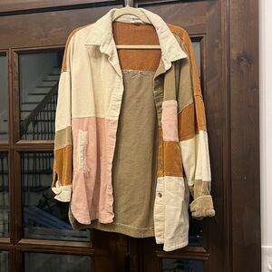 Colorblock Corduroy Jacket